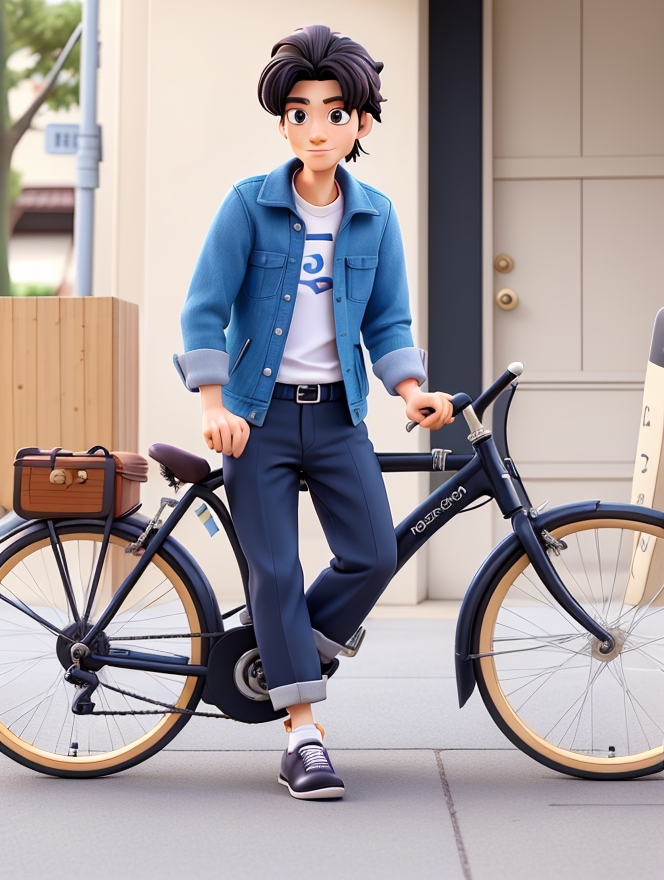 自転車と須田まもる（主人公）