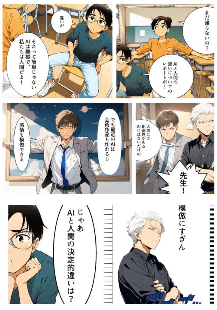 AIツールで作った漫画の例（LoraとClaudを使用）