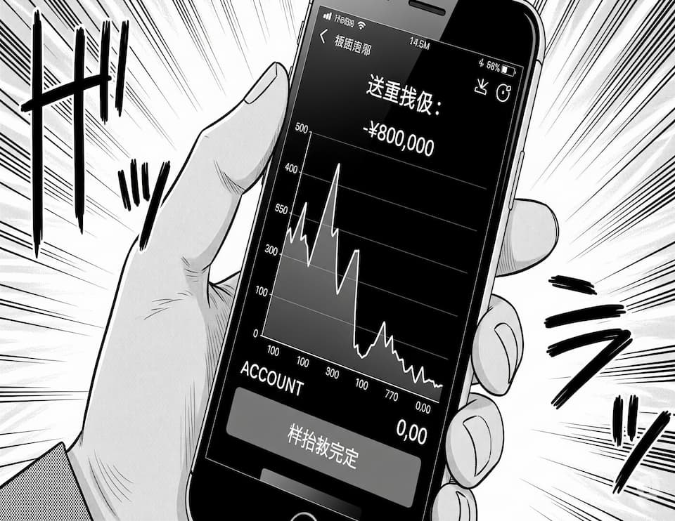 投資詐欺で学費を失った主人公のスマホ画面